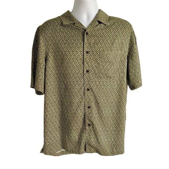 Geoffrey Beene Green Short Sleeve Button Down Shirt Men's Large - Picture 2 of 9